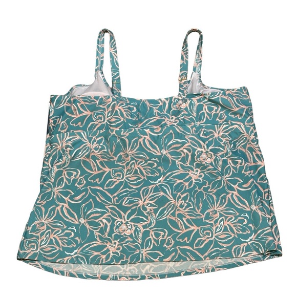 Womens Aqua Couture 3X Tankini Padded Keyhole Swim Swimwear Tank Top Blue NWT - Picture 4 of 10